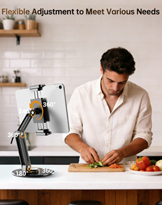 Supporto da pavimento per tablet con braccio allungabile, alternativa stabile e girevole al supporto per monitor da scrivania, per uso commerciale - Product Image 5