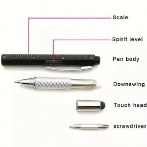 Stylo multifonction 6-en-1 2025 avec règle, niveau, tournevis double tête et stylet - Product Image 3