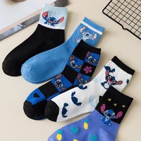 Nouvelles chaussettes de sport en coton mignonnes et amusantes de haute qualité avec logo personnalisé, motif de dessin animé Stitch