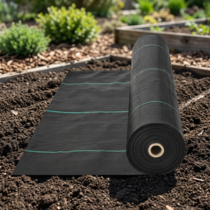 Rouleau de tissu de paillage agricole pour l'aménagement paysager, la suppression des mauvaises herbes, la protection du sol, les jardins, les pépinières et la culture des cultures - Product Image 1