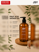 OEM ODM Private Label 500ml Fruitzuur Douchegel Oliecontrole Reinigende Zachte Reiniging Gladde Huidverzorging Langdurige Geur