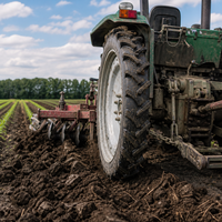 Pneu agricole en caoutchouc 130/90-21 8PR R1 à chambre à air pour terrain agricole boueux, avec crampons auto-nettoyants profonds et antidérapants pour une performance optimale en conditions de travail.