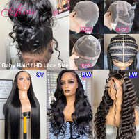 Schwarz Rot Blond Highlights 13x4 Transparente Spitze Front Perücken, Pre Zupfen Echthaar Körper Welle Brasilia nische Ombre Spitze Frontal Perücke