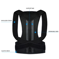 Correcteur de posture dorsale ajustable Ceintures dorsales Correcteur bossu avec bretelles