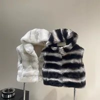 Lynx Big Hat Otter Rabbit Fur Grass Vest 2024 Musim Dingin Baru Mantel Wanita Modis Kelas Atas Model Pendek