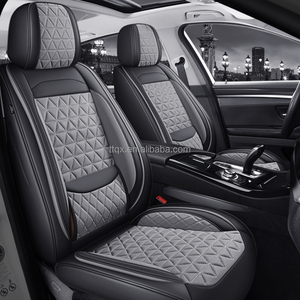 Fundas de Asiento de Coche de Cuero con Soporte Lumbar Integrado, Transpirables, Universales, para 5 Plazas, Compatibles con Citroën C3 <span class=keywords><strong>C4</strong></span> C5 Aircross Berlingo <span class=keywords><strong>Cactus</strong></span> - Product Image 1