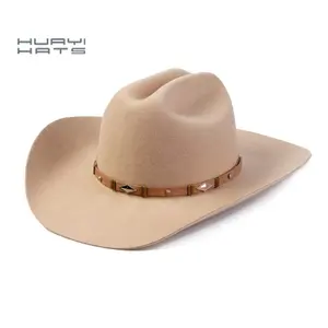 HUAYI HATS Fashion Soft Wool Felt Western Sombreros Cowboy Hat Men Women Pink Red White Blank Party