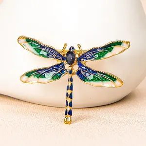 Fashion Rhinestone Insect Dragonfly Brooch Pin Enamel Dragonfly Brooch For Women Men