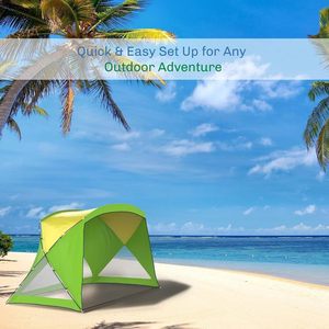 Tenda Parasole Portatile Estiva con Apertura Frontale e Ventilazione su <span class=keywords><strong>3</strong></span> Lati per 2-<span class=keywords><strong>3</strong></span> Persone, Ideale per Campeggio, Spiaggia, Picnic, Pesca e Viaggi - Product Image 3