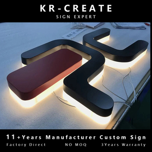 Tùy chỉnh backlit Led thép không gỉ signage 3D chiếu sáng ánh sáng kênh chữ biểu tượng dấu hiệu cho cửa hàng và tên công ty - Product Image 6
