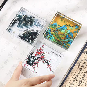Crystal <b>Paperweight</b> Rectangle K9K5 White Crystal Internal Engraving Calligraphy Home Decoration Business Gift - Product Image 2