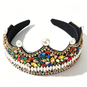 Diadema de Lujo Barroca con Pedrería al por Mayor <span class=keywords><strong>para</strong></span> <span class=keywords><strong>Mujer</strong></span>, Tiara Acolchada de Perlas, Corona con Cuentas de Cristal, <span class=keywords><strong>Accesorios</strong></span> <span class=keywords><strong>para</strong></span> Fiesta - Product Image 5