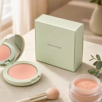 Boîte cadeau rigide vert menthe mat, impression personnalisée pour cosmétiques, maquillage, poudre, beauté, carton pliable à rabat, emballage de luxe