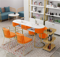 Fournitures de meubles de salon, table de manucure, chaise de salon et ensemble de table bon marché
