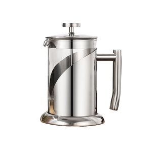 For Eco-Friendly Modern Design Borosilicate Glass French Press Coffee Maker with Stainless Steel Body Heat Resistant - Product Image 4