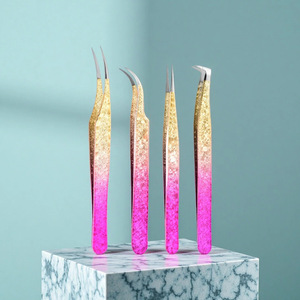 Juego de Pinzas para Pestañas Tongfei Ice Flower 1.2 de Acero Inoxidable con Punta Suave para Pestañas Postizas - Product Image 1