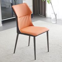 Chaise de salle à manger moderne rembourrée avec dossier ergonomique et pieds en métal robustes pour la maison, le restaurant, le café, l'hôtel