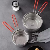 Passoire à pâtes et nouilles, panier de friteuse en acier inoxydable, passoire de cuisine pour laver, égoutter, frire, bouillir et cuire à la vapeur