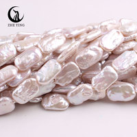 Perles de culture d'eau douce rectangulaires de 11x18mm en gros, perles baroques en vrac pour la fabrication de bijoux, perles naturelles