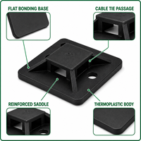 Support de fixation adhésif pour serre-câbles, base de faisceau de câbles adhésive, support de câble pivotant en métal et plastique, fixation personnalisée OEM