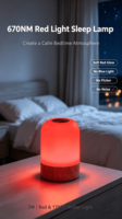 Lampe de chevet portable ks LH16 670nm à lumière rouge pour l'aide au sommeil, avec contrôle tactile PP, intensité variable en continu, pour le soulagement du stress, le yoga, la méditation et les voyages, idéale pour bébé