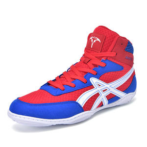 รองเท้าชกมวยแบบตาข่ายระบายอากาศ ดีไซน์ล่าสุด กันลื่น สำหรับการฝึกซ้อมระดับมืออาชีพ รองเท้าฝึกซ้อมมวยปล้ำ น้ำหนักเบา สวมใส่สบาย - Product Image 1