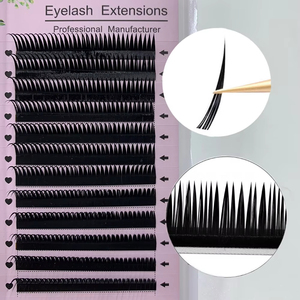 Nouvel Arrivage Extensions Naturelles Synthétiques Volume Manga Noir Effet Effilé <span class=keywords><strong>Bande</strong></span> en Coton Doux 12 Rangées <span class=keywords><strong>Bande</strong></span> à Pointes Effilées Faite à la Main - Product Image 1
