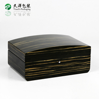 Boîte à montres en bois plaqué rayé personnalisée pour emballage cadeau de marque de montres de luxe, logo personnalisé, étui de présentation pour plusieurs montres