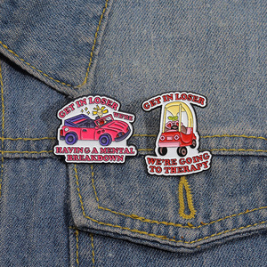 Dessin animé voiture Road <span class=keywords><strong>Rage</strong></span> émail broche humour sac à dos Badge vêtements accessoires cadeau bijoux pour amis - Product Image 2