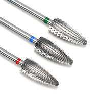 Broca de carburo de 2 vías Typhoon 6.0 F M C XC 2XC 3XC para uñas, fresa de carburo de corte recto tipo llama, para limas eléctricas de uñas para zurdos y diestros