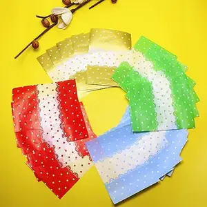 Chine fournisseur rayure à pois bleu papier bonbon biodégradable fête de noël papier bonbon créatif
