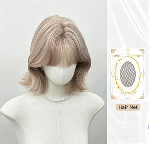 Perruque Bob Marron Superposée, Cheveux Synthétiques Doux Mi-Longs avec Frange pour Usage Quotidien et Cosplay - Product Image 1