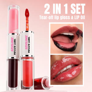 2 in 1 Double Head Moisturizing Long-lasting Lip Oil Tear-Off Lip Gloss Non Stick <strong>Cup</strong> Peel off Lip Gloss - Product Image 2