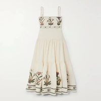 Robe décontractée longue à fleurs à col carré et dos nu pour dames fabrication sur mesure de haute qualité pour les vacances d'été