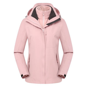 Outdoor 3 In 1 Detachable Windproof <b>Waterproof</b> Mountaineering <b>Jacket</b> Women Full Sleeve Workwear Uniform Printed - Product Image 3