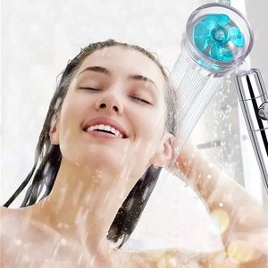 Nuevo cabezal de ducha con turbina, ahorro de agua, alta presión, flujo de 360 grados con extensión de ventilador, cabezal de ducha tipo lluvia con soporte - Product Image 6