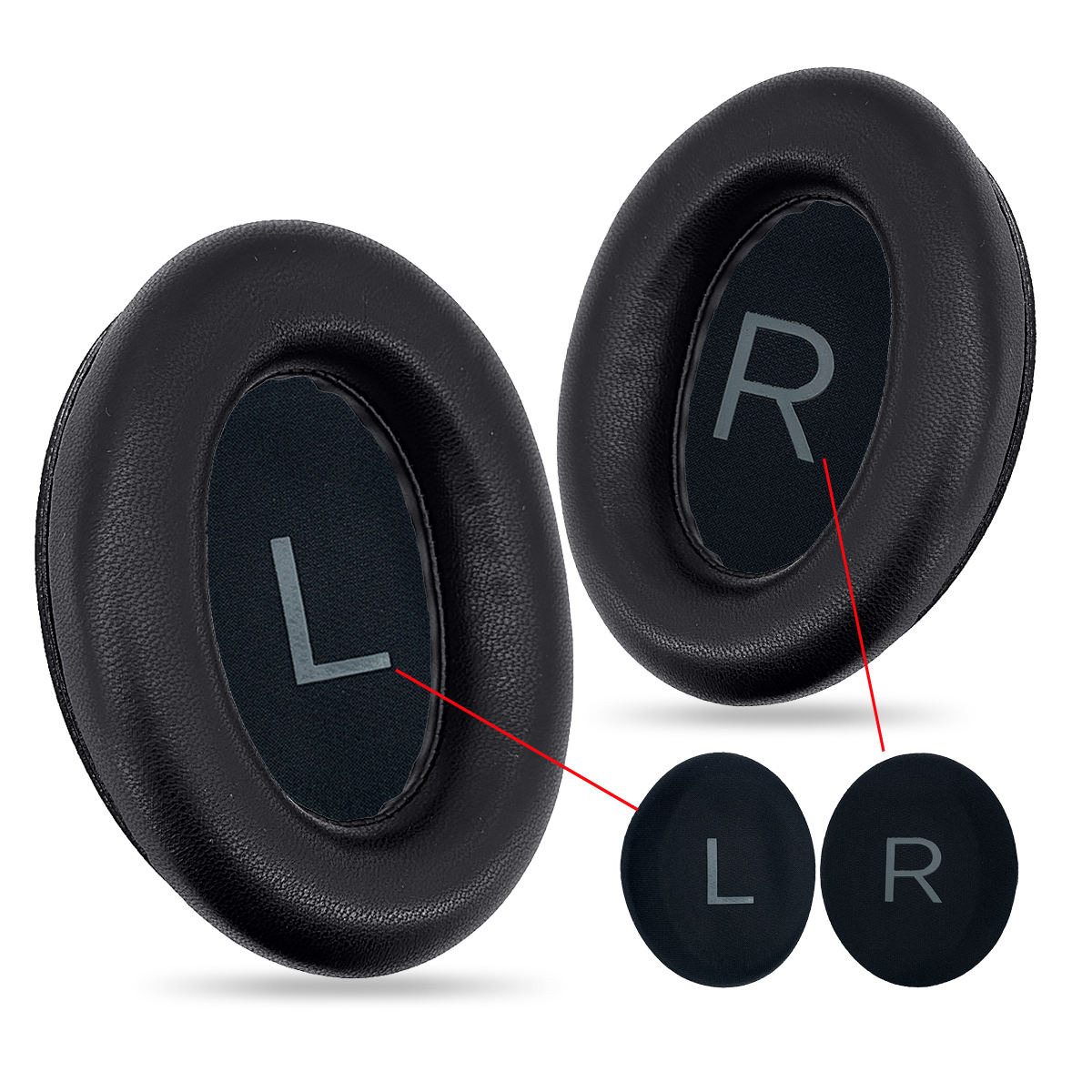 Coussinets noirs et housse LR noire