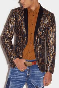 <span class=keywords><strong>Veste</strong></span> blazer à paillettes pour hommes, vestes de <span class=keywords><strong>smoking</strong></span> élégantes à un bouton pour fête, dîner et bal de promo - Product Image 6