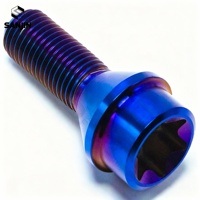 Boulons de roue à tête plate en alliage de titane, modification automobile, forgés, légers, finition anodisée, classe 10 M12/M14X28 P1.25/P1.5Mm