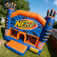 Château gonflable NERF écologique en PVC – Cibles de combat de fléchettes de qualité commerciale pour les locations d'événements et fêtes d'enfants