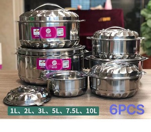 Tencere 6 adet 1L + 2L + 3L + 5L + <span class=keywords><strong>7.5L</strong></span> + 10L gıda ısıtıcısı s 6 adet Set paslanmaz çelik taze kutu yalıtımlı gıda ısıtıcısı saklama kutusu - Product Image 2