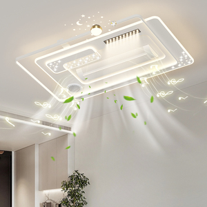 Ventilador de techo <span class=keywords><strong>LED</strong></span> inteligente sin aspas moderno para audio Bluetooth para dormitorio, uso doméstico, lámpara de ventilador de aire cálido y frío <span class=keywords><strong>ajustable</strong></span> - Product Image 1