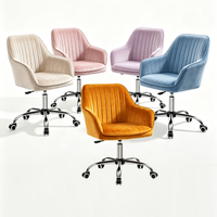 Fauteuil pivotant en velours de luxe, hauteur réglable, chaise rembourrée pour salon, chambre à coucher, bureau