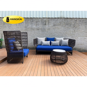 Juego de Sofás de Madera y Aluminio para Exteriores, Estilo Moderno Americano, con Cojines Impermeables para Patio de Villa, Hotel y <span class=keywords><strong>Restaurante</strong></span> - Product Image 1