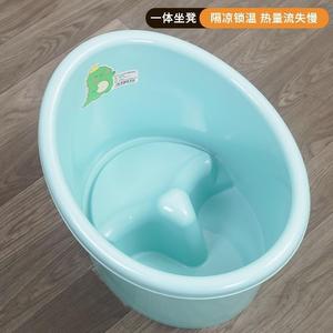 Baignoire pour bébé de grande taille en plastique épaissi multifonctionnelle pour les tout-petits et les nourrissons, utilisation en intérieur avec rétention de chaleur à 360 degrés - Product Image 4
