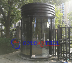Moderno Design rotondo cabina di sicurezza stile industriale struttura in acciaio prefabbricato stand per <span class=keywords><strong>il</strong></span> parcheggio o Hotel ingresso Carport uso - Product Image 3