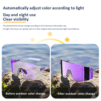 Lunettes de soleil photochromiques pour hommes et femmes, protection UV400, légères, sans monture, pour le cyclisme, la course à pied et les activités de plein air