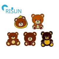 Broches et badges personnalisés en émail, motif ours en peluche mignon, en métal, pour souvenirs