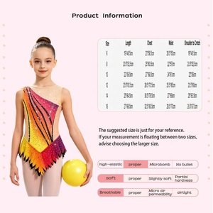 Maillot de Gimnasia Rítmica para Niñas, con Malla, Rayas Diagonales, Pedrería, Sin Mangas, Cuello Redondo, Parte Inferior con Diseño de Llama, para Competición, Personalizado - Product Image 6