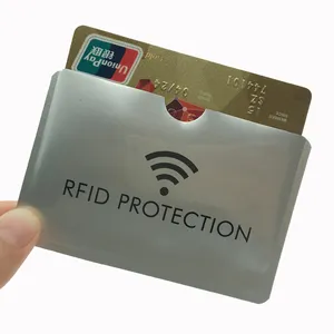 Porta-cartões de crédito RFID durável com folha de alumínio anti-scan e luva de bloqueio